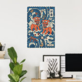 Shisa-Wandkunst Bold Okinawan Design Poster (Heimbüro)