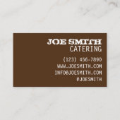 Shish Kebab Gemüseskewer Picnic Catering Koch Visitenkarte (Rückseite)