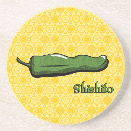 Shishito Chile Pepper Sandstone Coaster Getränkeuntersetzer (Vorne)