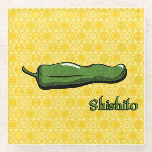 Shishito Chili Pepper Glass Untersetzer (Vorderseite)
