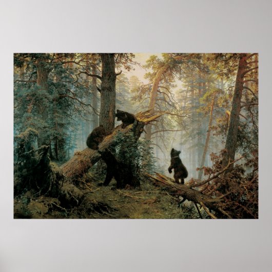 Shishkin, Ivan - Morning in einem Kiefernwald Poster (Vorne)
