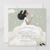 Shit auf Cloud 9 Aquamarin Brautparty Square Einladung (Vorderseite)