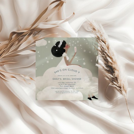 Shit auf Cloud 9 Aquamarin Brautparty Square Einladung