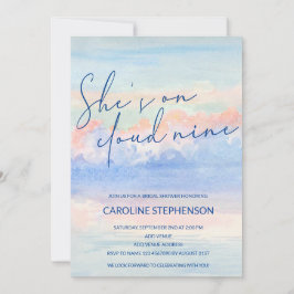 Shit auf Cloud Nine Pastel Watercolor Brautparty Einladung