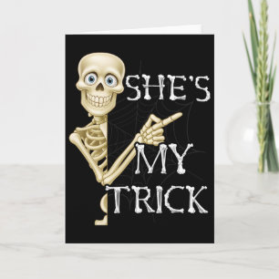 Shit My Trick Skeleton Matching Couple Halloween C Karte