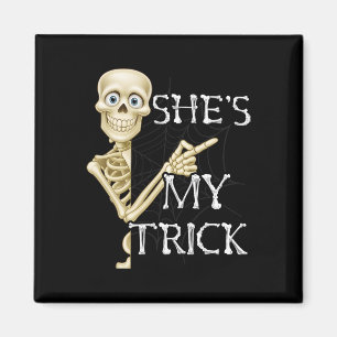 Shit My Trick Skeleton Matching Couple Halloween C Magnet