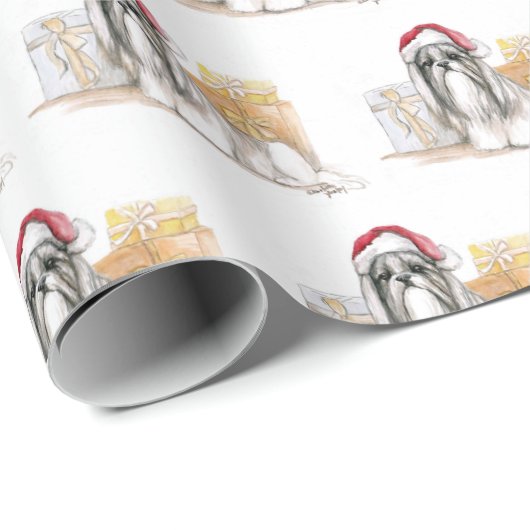 Shit tzu Hund Art Weihnachtswrapping Papier Geschenkpapier (Rolleneckpunkt)