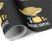 Shitake Happens Funny Mushroom Pub Dark BG Geschenkpapier (Rolleneckpunkt)