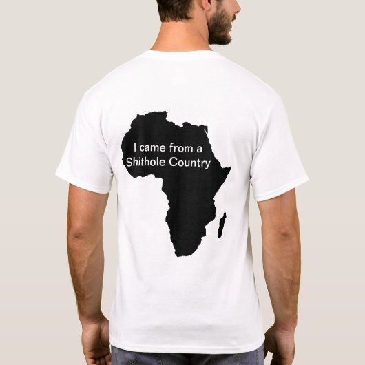 Shithole Land-grundlegender Mann-T - Shirt (Rückseite)
