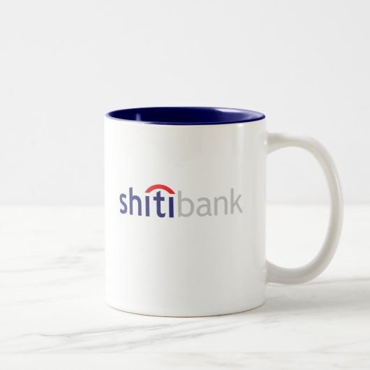 shitibank Becher die stummste Bank in der Welt Zweifarbige Tasse (Rechts)