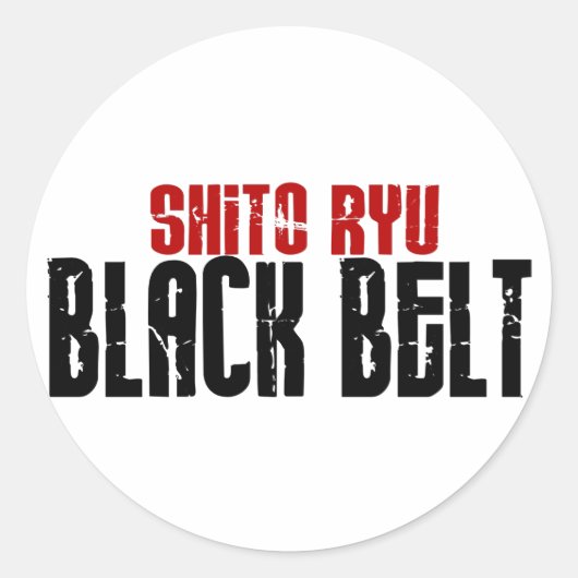 Shito Ryu Black Belt Karate Runder Aufkleber (Vorderseite)