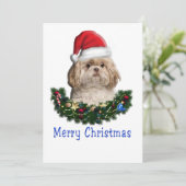 Shitzu Christmas Feiertagskarte (Stehend Vorderseite)