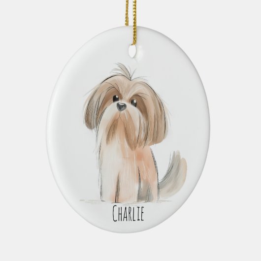 Shitzu Dog Ornament (Rechts)