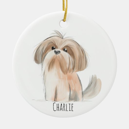 Shitzu Dog Ornament (Vorne)