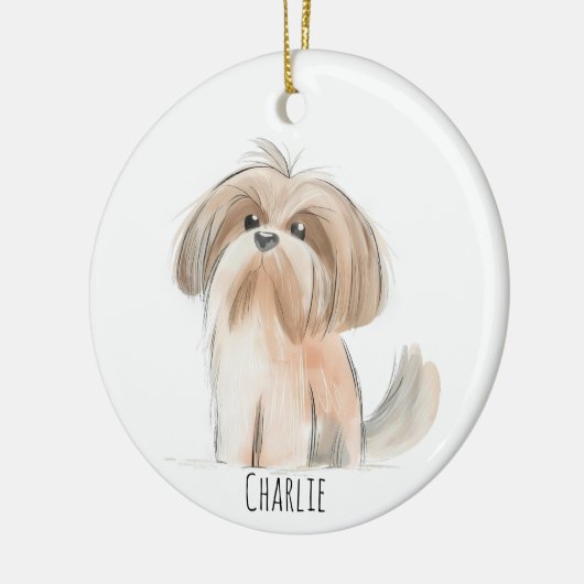Shitzu Dog Ornament (Links)