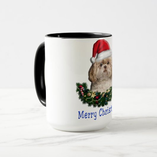 Shitzu Weihnachtsgeschenke Tasse (Vorderseite Links)