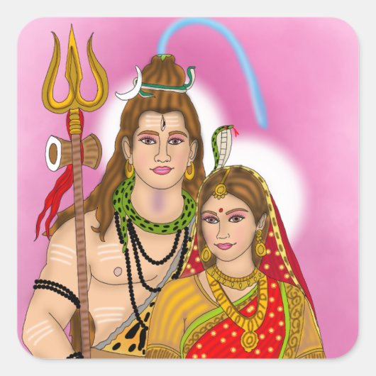 Shiv Parvati Sticker (Vorderseite)