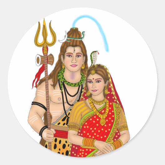 Shiv Parvati Sticker (Vorderseite)