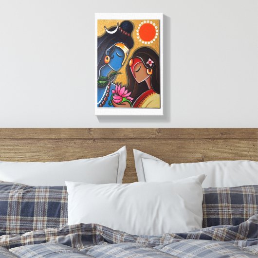 Shiv und Parvati Leinwand (Insitu (Schlafzimmer))