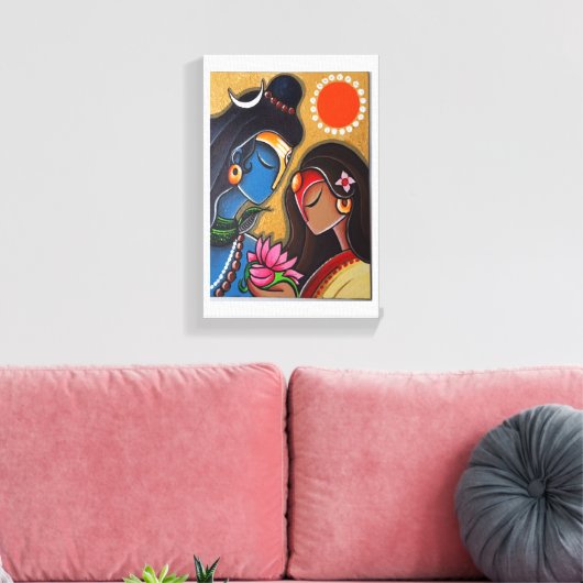 Shiv und Parvati Leinwand (Insitu (Wohnzimmer))