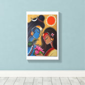 Shiv und Parvati Leinwand (Insitu (Holzboden))