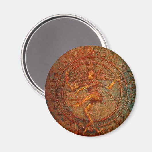 Shiva auf einem gestörten Background Overlay Magnet (Vorderseite/Rückseite)