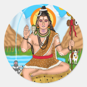 Shiva-Aufkleber Runder Aufkleber