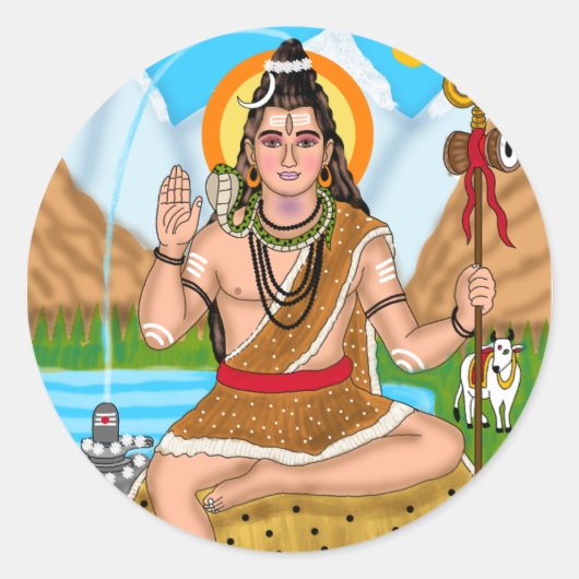 Shiva-Aufkleber Runder Aufkleber (Vorderseite)