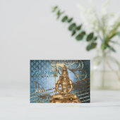 Shiva Blue Damask - Unternehmen, Visitenkarte (Stehend Vorderseite)
