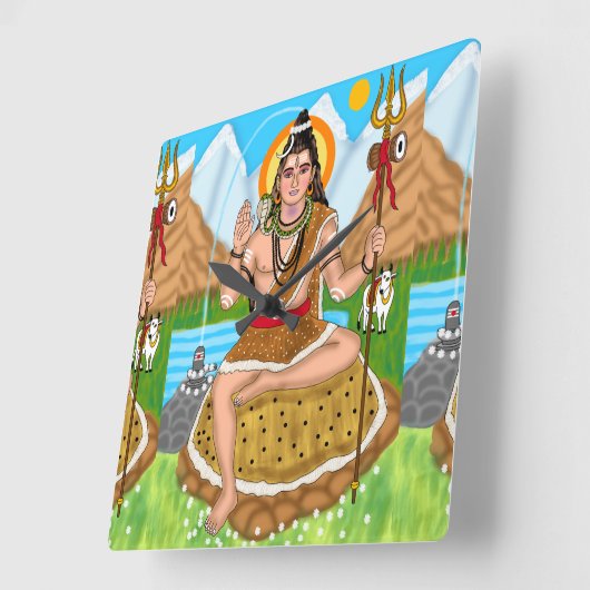 Shiva Clock Quadratische Wanduhr (Winkel)