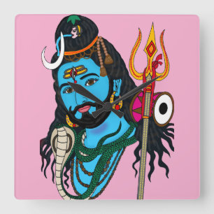 Shiva-Gesichtswanduhr Quadratische Wanduhr