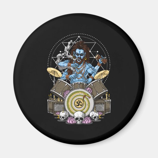 Shiva Heavy Metal Drummer Magnet (Vorne)