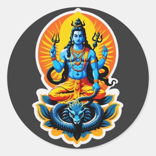 Shiva: Herr des Lichts, Krypta der Schatten Runder Aufkleber (Vorderseite)