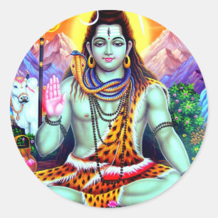 Shiva-Hindu asiatisches indisches Gott शिव Runder Aufkleber