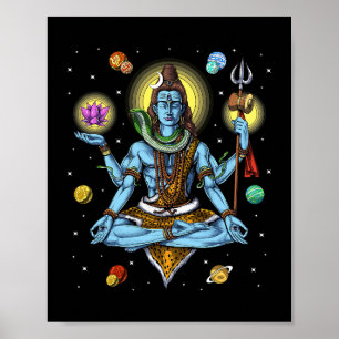 Shiva Hindu God Zen Yoga Meditation Hinduismus Spi Poster