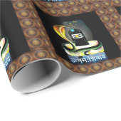 SHIVA LINGA SCHLANGE heiliges Skript - Anzeige Geschenkpapier (Rolleneckpunkt)