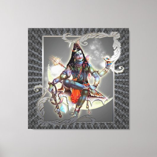 Shiva - Magie von Grau - überzogene Leinwand (Vorderseite)