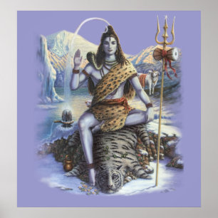 Shiva Mahadev art print Poster