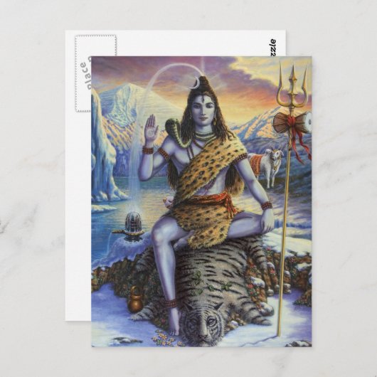 Shiva Mahadeva Postkarte (Vorne/Hinten)