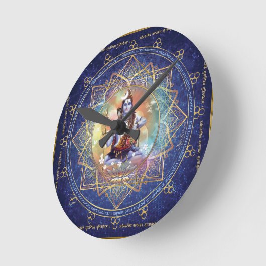 Shiva Mahamrityunjaya - Karma purifying Runde Wanduhr (Winkel)