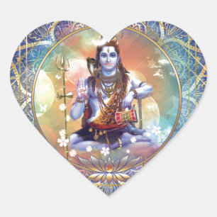 Shiva Mahamrityunjaya - Karma reinigen Herz-Aufkleber