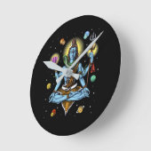 Shiva Meditation Runde Wanduhr (Winkel)