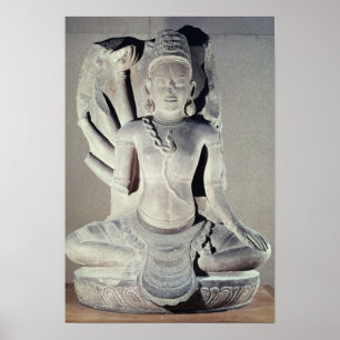 Shiva mit zehn Armen, von Thap Banh It Temple, Poster