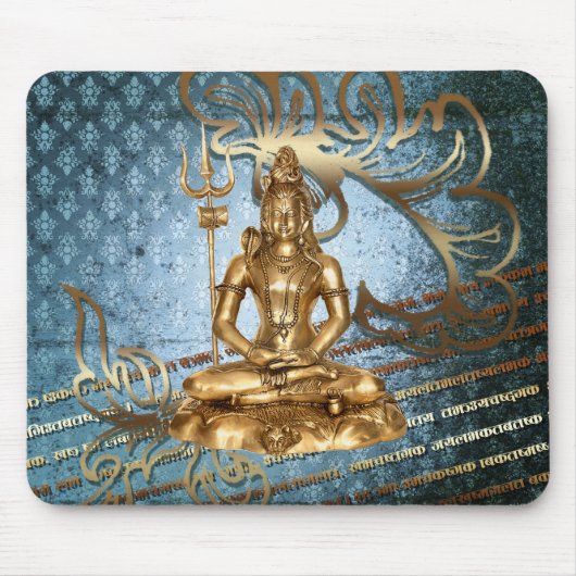 Shiva - Mousepad Blau, Golddamast (Vorne)