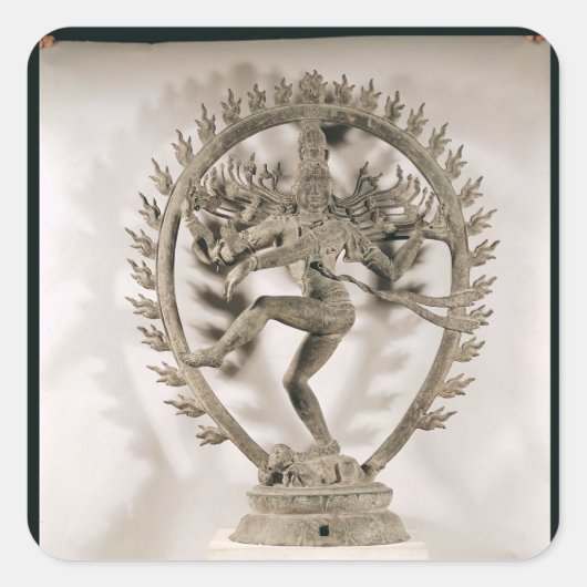 Shiva Nataraja, Dravidian Quadratischer Aufkleber (Vorderseite)