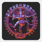 Shiva Nataraja tanzen Quadratischer Aufkleber (Vorderseite)