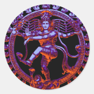 Shiva Nataraja tanzen Runder Aufkleber