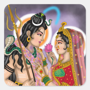 Shiva Parvati Aufkleber