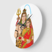 Shiva Parvati Clock Große Wanduhr (Winkel)