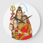 Shiva Parvati Clock Große Wanduhr (Vorderseite)